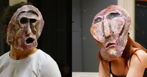 Szene aus Spiel mit Masken des Theaterprojektes