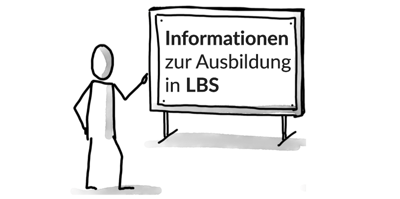 Ausbildung in der Fachrichtung LBS_Figur neben flipchart