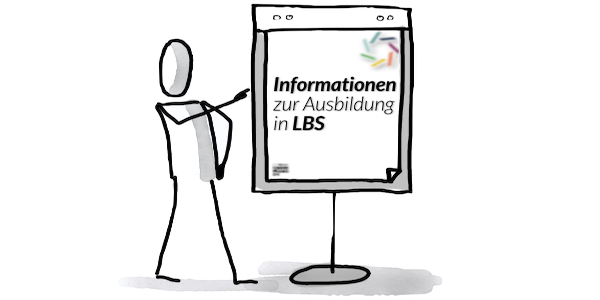 Ausbildung in der Fachrichtung LBS_Figur neben flipchart