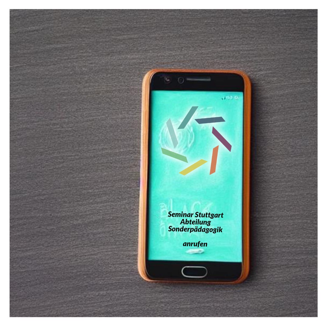 smartphone gezeichnet mit Logo Kreisel